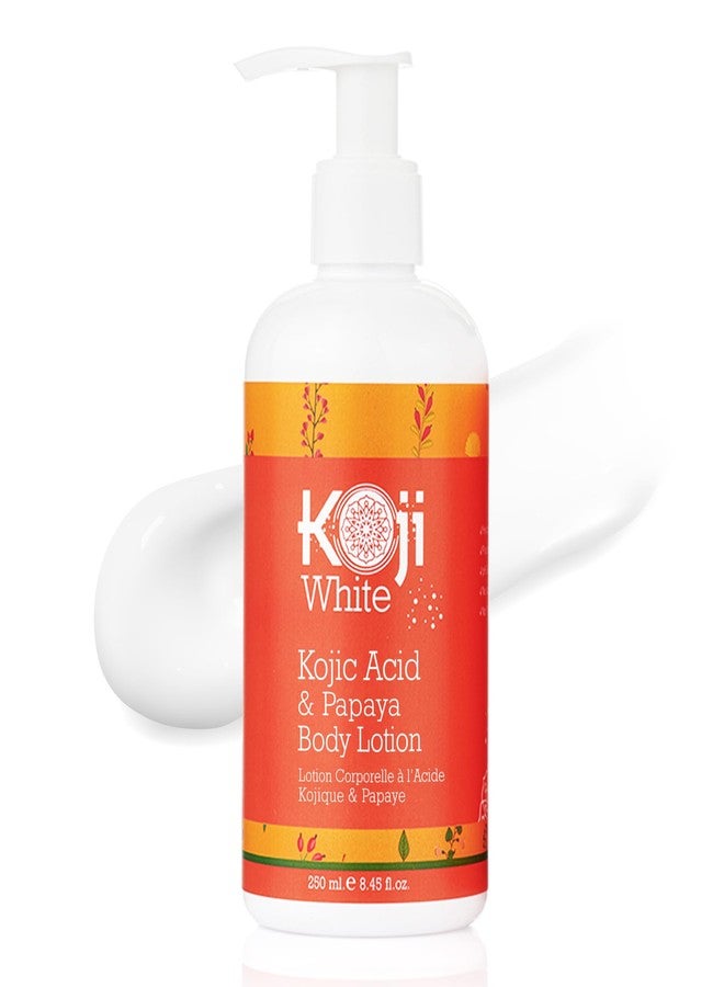 Koji White Kojic Acid & Papaya Body Lotion - Exfoliating, Hydrating, Moisturizing, Skin Care for Sun-Damaged Skin, Vegan, Paraben-Free, 8.45 Fl Oz (1 Bottle) - Image 1